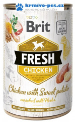 Brit Fresh konzerva Chicken with sweet Potato 400g