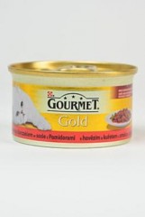 Gourmet Gold konz. kočka paštika hovězí a kuře v rajč.om.85g