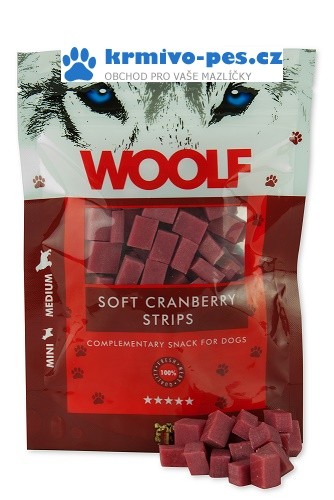 WOOLF pochoutka Soft Cranberry Strips 100g