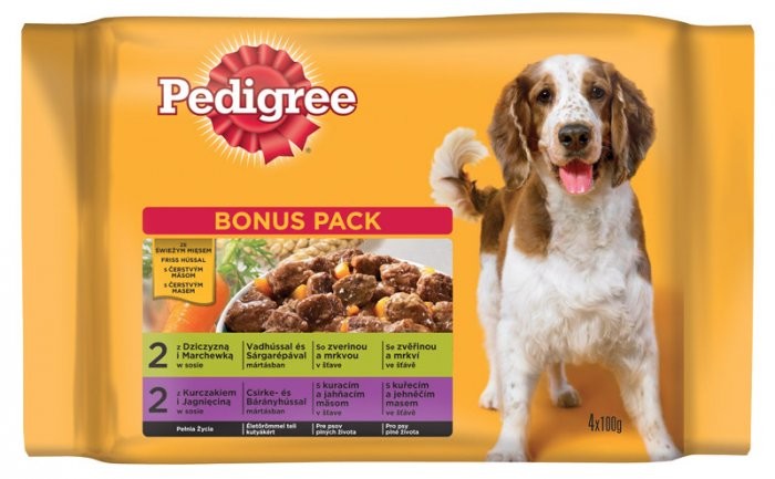 Pedigree kapsa Adult kuřecí & zelenina/hovězí & zelenina 2+2 x 100 g