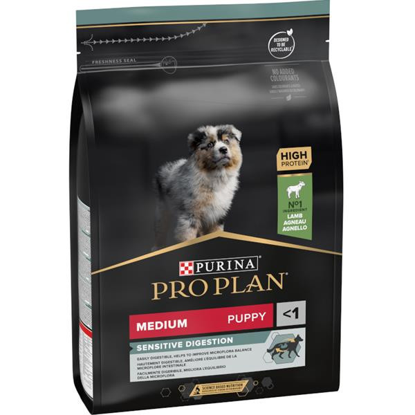 PURINA PRO PLAN Medium Puppy Sensitive Digestion OPTIDIGEST s jehněčím 3kg