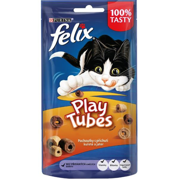 Felix snack cat -Play Tubes příchuť kuře,játra 50 g