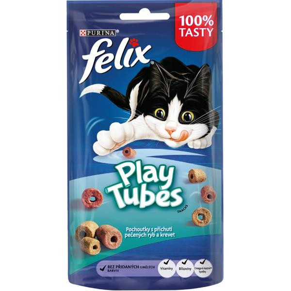 Felix snack cat -Play Tubes příchuť pečená ryba,krevety 50 g