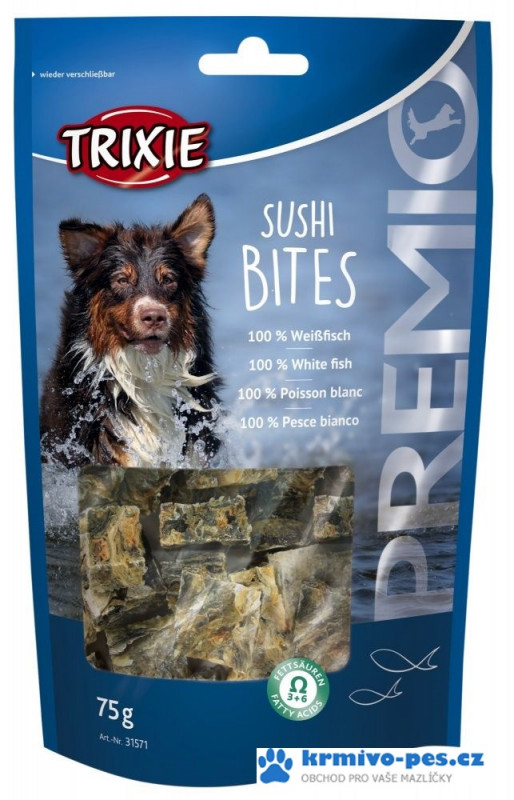 Trixie Premio SUSHI BITES rybí kostky pro psy 75g