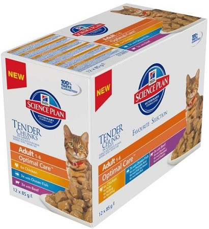 Hill's Science Plan Feline Adult kapsička Chicken+Beef+Ocean Fish 12x85 g