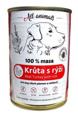 All Animals DOG Krůtí mleté s rýží 400g