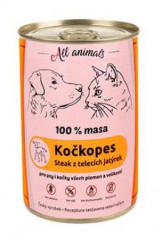 All Animals kočkopes Steak z telecích jatýrek 400g