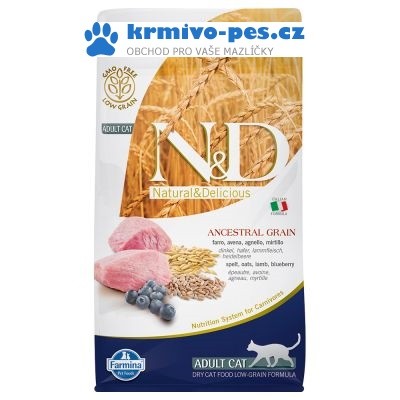 N&D Low Grain CAT Adult Lamb & Blueberry 5kg