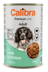 Calibra Dog Premium konzerva s jehněčím a kuřecím masem 1240g