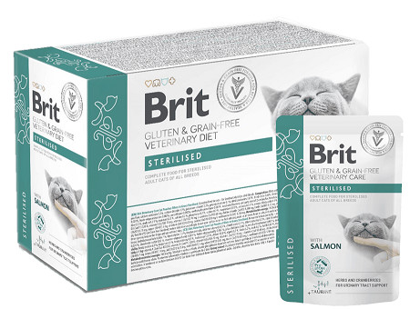 Brit VD Cat Pouch fillets in Gravy Sterilised 12x85g