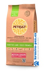 PETKULT dog MEDIUM JUNIOR lamb/rice 12kg  + pamlsek kachní lízátko