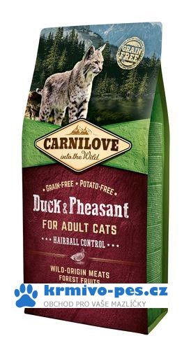Carnilove Cat Duck&Pheasant Adult Hairball Control 6kg
