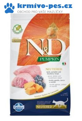 N&D Pumpkin CAT Neutered Lamb & Blueberry 5kg