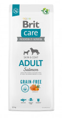 Brit Care Dog Grain-free Adult Salmon 12kg + masové spirálky 2ks