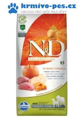 N&D GF Pumpkin DOG Adult M/L Boar & Apple 12kg