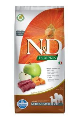 N&D Pumpkin DOG Adult M/L Venison & Apple 12kg