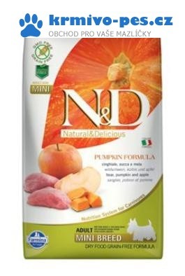 N&D GF Pumpkin DOG Adult Mini Boar & Apple 7kg