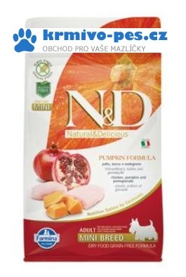 N&D GF Pumpkin DOG Adult Mini Chicken&Pomegranate 800g