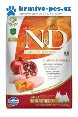 N&D GF Pumpkin DOG Adult Mini Chicken&Pomegranate 7kg