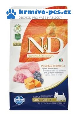 N&D GF Pumpkin DOG Adult Mini Lamb & Blueberry 800g