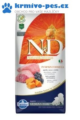 N&D GF Pumpkin DOG Puppy M/L Lamb & Blueberry 12kg