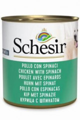 Schesir Dog konzerva Adult kuře/špenát 285g