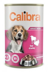 Calibra Dog konzerva s telecím a krůtím masem v omáčce 1240g