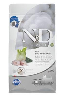 N&D WHITE DOG Adult Mini Sea Bass&Spirulina&Fennel 2kg