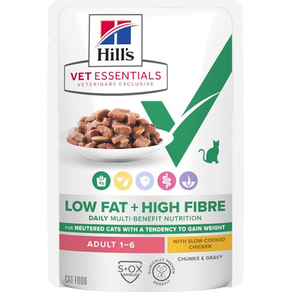 Hill's VetEssentials MULTI-BENEFIT + WEIGHT kapsička s kuřetem pro mladé dospělé kočky 12 x 85 g