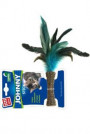 Hračka kočka GiGwi Johnny Stick Catnip s modrým peří