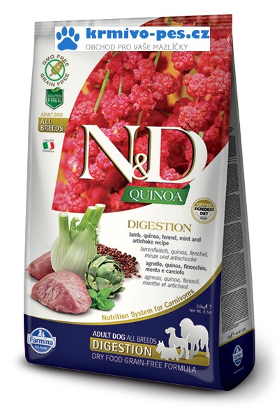 N&D GF Quinoa DOG Digestion Lamb & Fennel 7kg