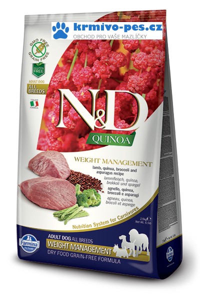 N&D GF Quinoa DOG Weight Management Lamb&Broccoli 7kg