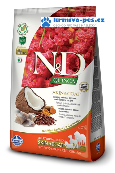 N&D GF Quinoa DOG Skin&Coat Herring & Coconut 2,5kg