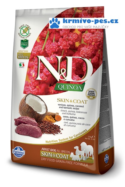 N&D GF Quinoa DOG Skin&Coat Venison & Coconut 7kg