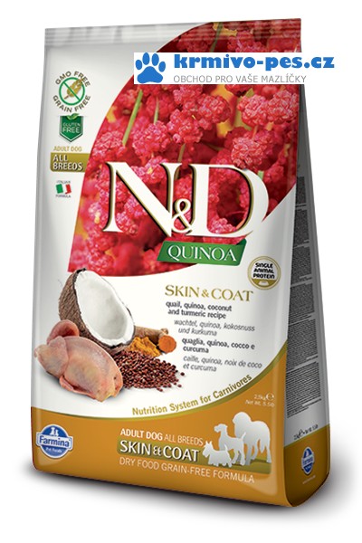 N&D GF Quinoa DOG Skin&Coat Quail & Coconut 7kg