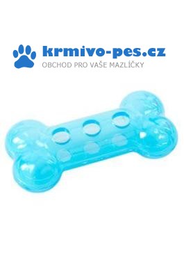 Hračka pes BUSTER Crunch Bone, světle modrá,15cm L