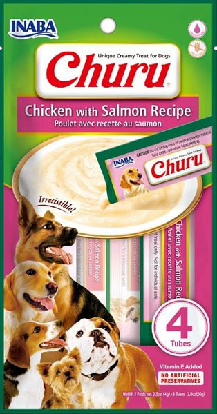Inaba Churu dog snack kuře a losos 4x14 g