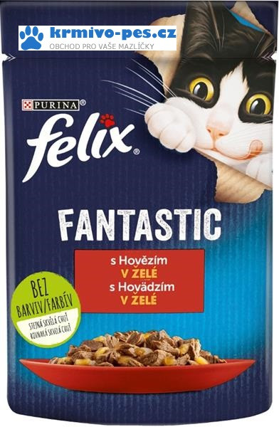 Felix cat Fantastic hovězí v želé 85 g