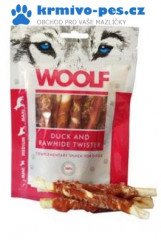 WOOLF pochoutka Duck&Rawhide twister 100g