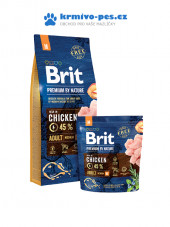 Brit Premium Dog by Nature Adult M 15kg + dentální pamlsek + Doprava zdarma