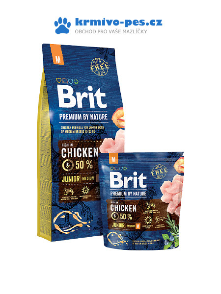 Brit Premium Dog by Nature Junior M 1 kg