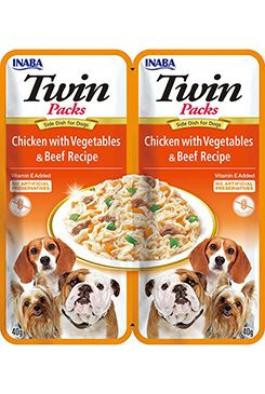 Churu Dog Twin Packs Chick&Veg. & Beef in Broth 80g