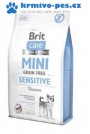 Brit Care Dog Mini Grain Free Sensitive 2kg + kachní lízátko