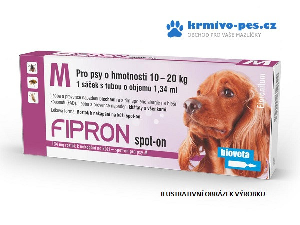 Fipron 134mg Spot-On Dog M sol 3x1,34ml