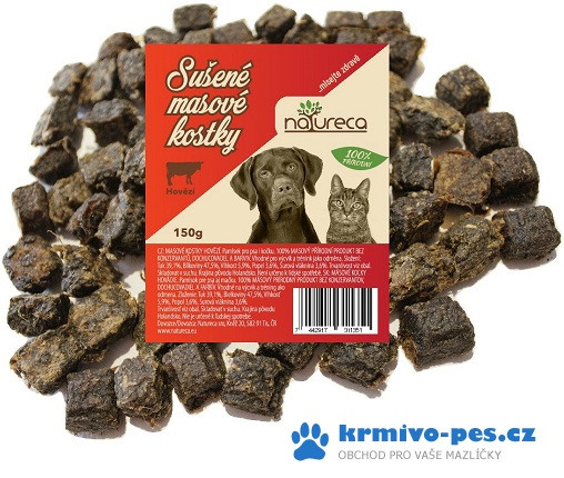 NATURECA pochoutka Masové kostky-Hovězí, 100%maso 150g