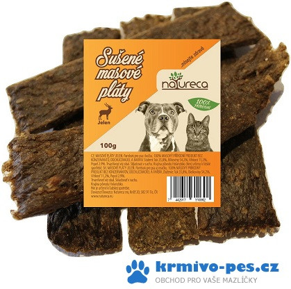 NATURECA pochoutka Masové pláty-Jelen, 100%maso 100g