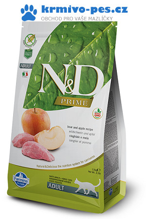 N&D PRIME CAT Adult Boar & Apple 1,5kg