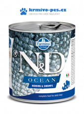 N&D DOG OCEAN konzerva Adult Herring & Shrimps 285g