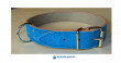 Obojek na psa kožený 70cm/35mm hadí vzor modrý