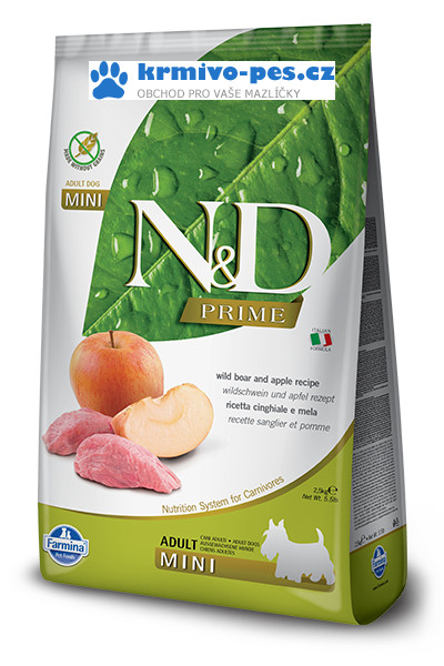 N&D PRIME DOG Adult Mini Boar & Apple 2,5kg